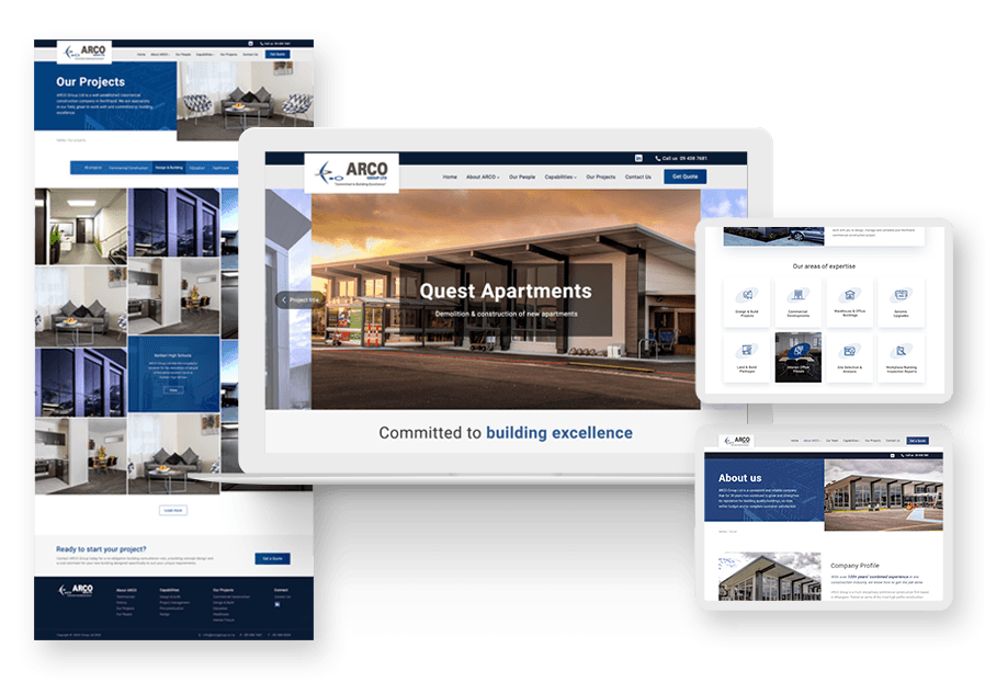 Migonktona created the website for construction company ARCO to present their services